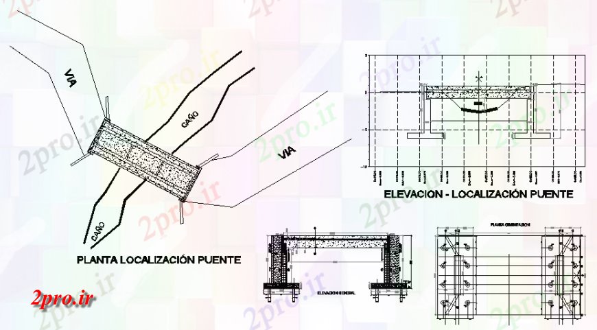 دانلود نقشه جزئیات ساخت پل طرحی پل محل کارخانه و بخش  چیدمان (کد130364)