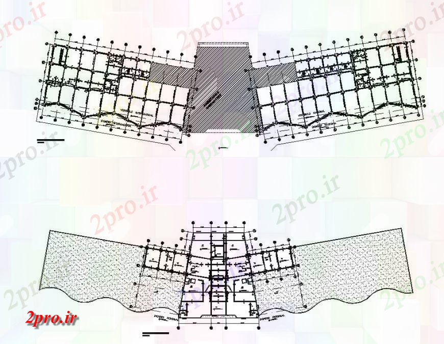 دانلود نقشه برنامه ریزی شهری دولت جزئیات ساختار ساختمان اداری  بلوک (کد130416)