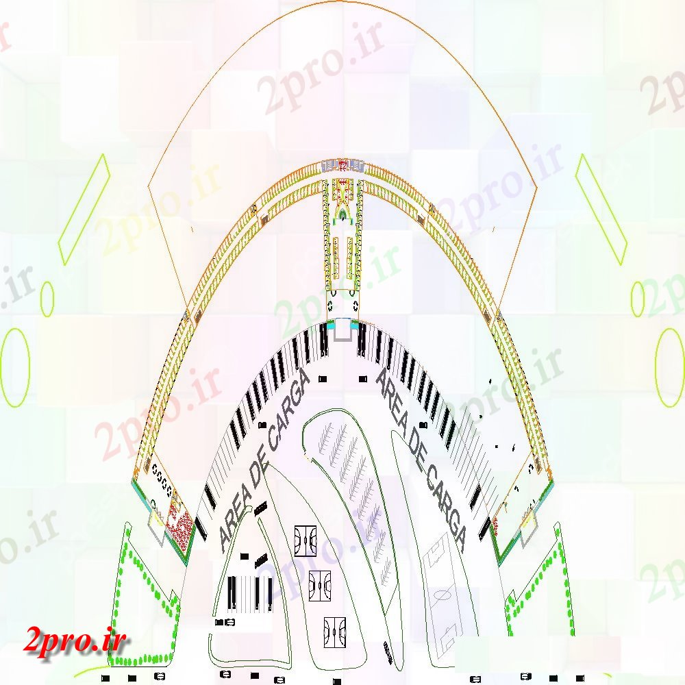 دانلود نقشه ورزشگاه ، سالن ورزش ، باشگاه دو بعدی ورزش جزئیات زمین طرحی بلوک 82 در 556 متر (کد130441)