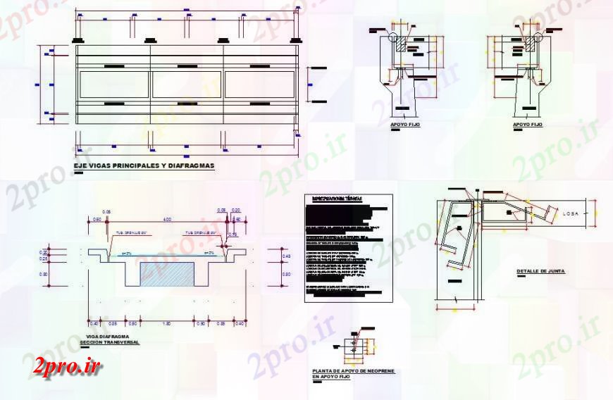 دانلود نقشه جزئیات ساخت پل جزئیات طرحی ساختار پل و نما دو بعدی   بلوک   چیدمان اتوکد (کد130450)
