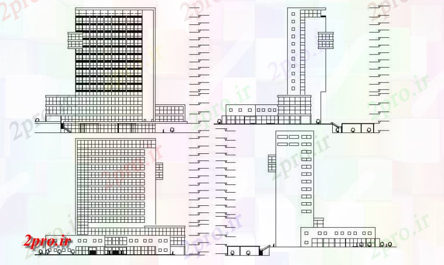 دانلود نقشه ساختمان مرتفعساختمان بلند ساختار جزئیات  واحد ساخت و ساز اتوکد (کد130460)