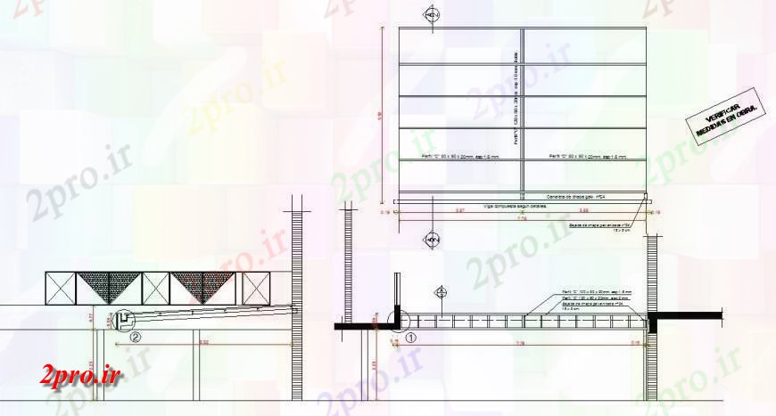 دانلود نقشه جزئیات ساخت و ساز جزئیات واحد ساختار  طرحی  (کد130482)