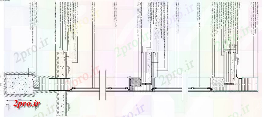 دانلود نقشه جزئیات ساخت و ساز جزئیات بخش دیوار  طرحی بلوک ساختاری  (کد130513)