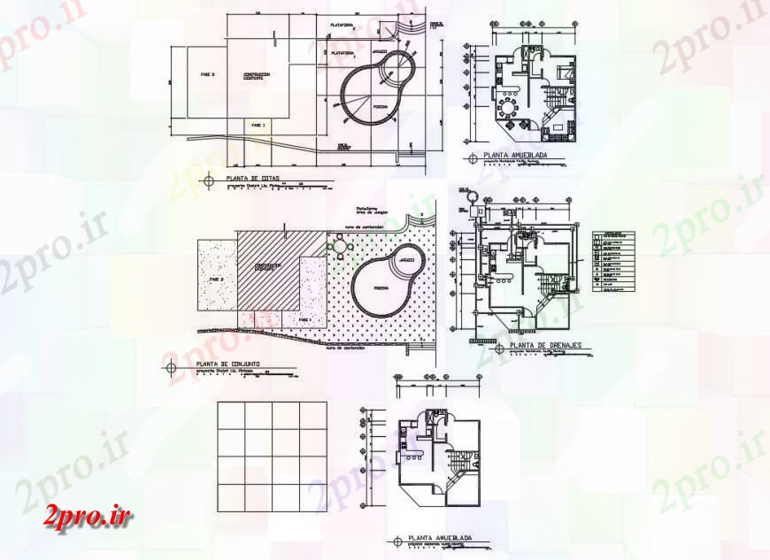 دانلود نقشه مسکونی  ، ویلایی ، آپارتمان  تجملات ویلا طرحی نوع خانه طبقه و محوطه سازی ساختار جزئیات (کد130534)