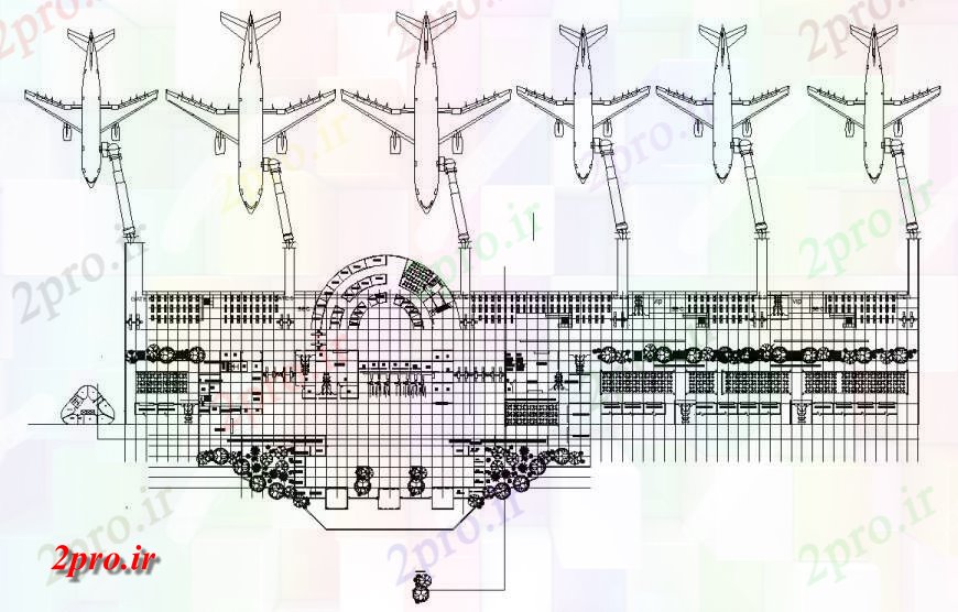دانلود نقشه فرودگاه طرحی طبقه طراحی از طراحی فرودگاه  (کد130561)
