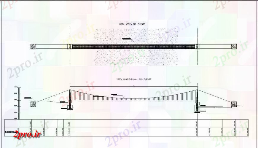 دانلود نقشه جزئیات ساخت پل سیستم تعلیق جزئیات پل  چیدمان  دو بعدی  اتوکد (کد130594)