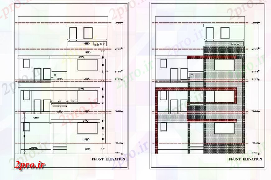 دانلود نقشه مسکونی  ، ویلایی ، آپارتمان  نما خانه  طرحی  (کد130622)