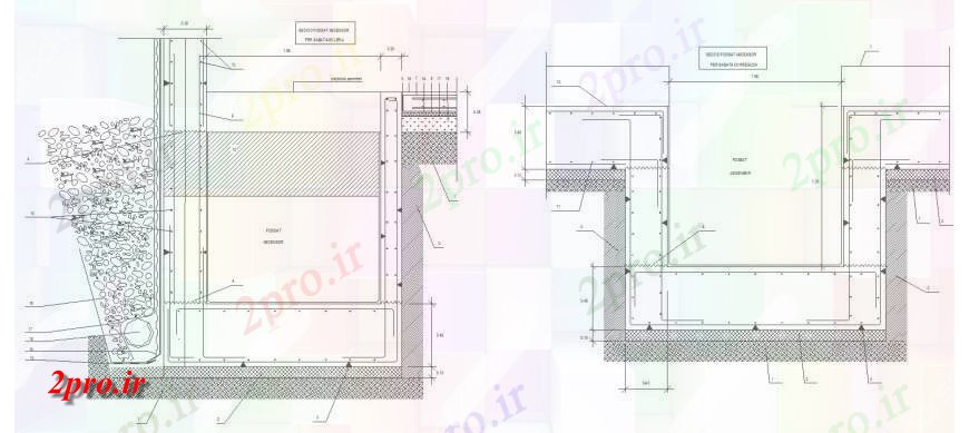 دانلود نقشه جزئیات ساخت و ساز آسانسور انقباض گودال طراحی  اتوکد (کد130662)