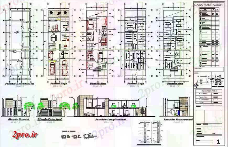 دانلود نقشه مسکونی ، ویلایی ، آپارتمان خانه ردیف طراحی جزئیات دوبلکس و نما طراحی اتوکد 8 در 25 متر (کد130663)