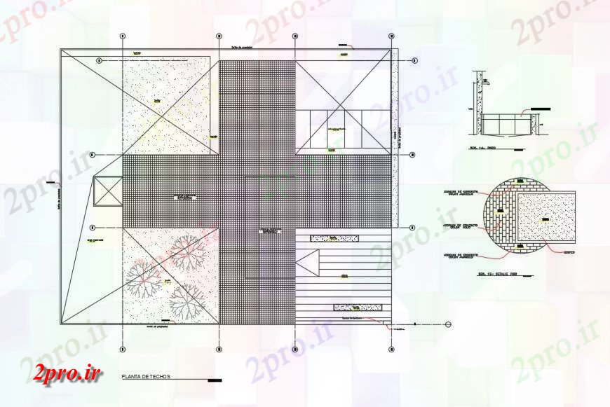 دانلود نقشه طراحی جزئیات ساختار ساختار طرحی سقف و ساخت و ساز جزئیات از بیمارستان ساخت (کد130676)