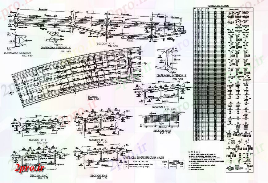 دانلود نقشه جزئیات ساخت پل برنامه و جزئیات مقطعی سازه پل بلوک ساخت و ساز طرح (کد130705)