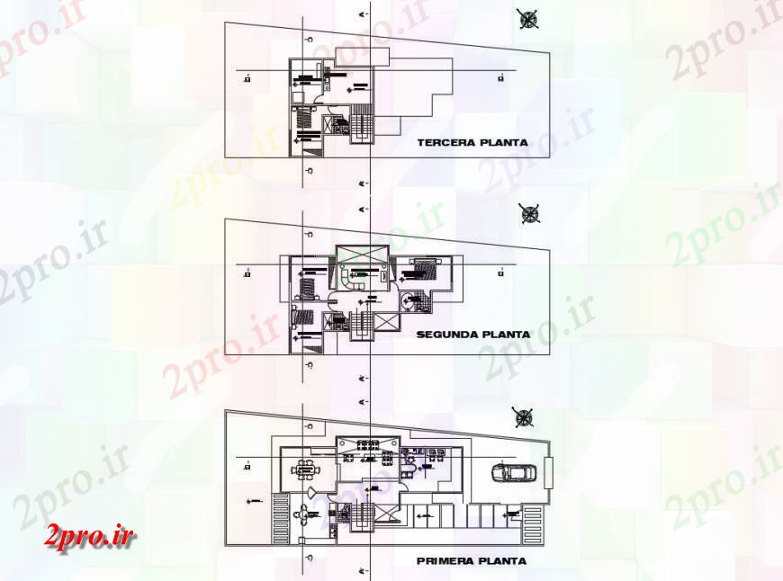 دانلود نقشه مسکونی  ، ویلایی ، آپارتمان  زمین، اول و طبقه تراس جزئیات طرحی های تک خانواده خانه (کد130770)