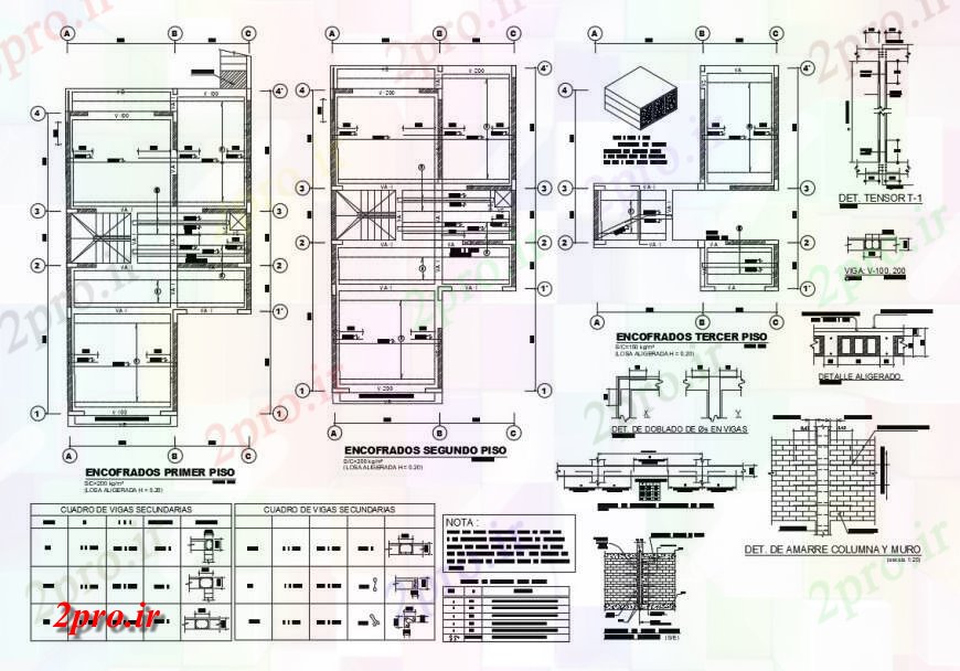 دانلود نقشه مسکونی  ، ویلایی ، آپارتمان  از جزئیات ساختار کار از طبقه خانه  (کد130785)