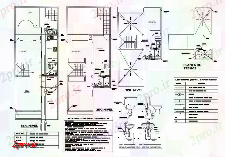 دانلود نقشه حمام مستر طبقه خانه نصب و راه اندازی بهداشتی جزئیات طراحی 15 در 27 متر (کد130787)