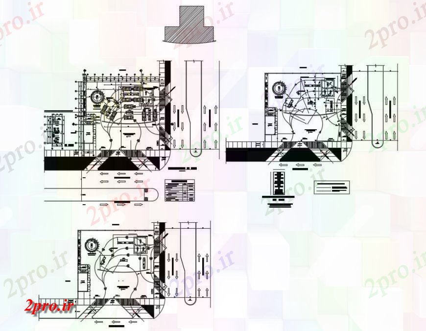 دانلود نقشه کارخانه صنعتی  ، کارگاه زمین صنعتی  کارخانه، اول و دوم طرحی طبقه جزئیات  (کد130813)