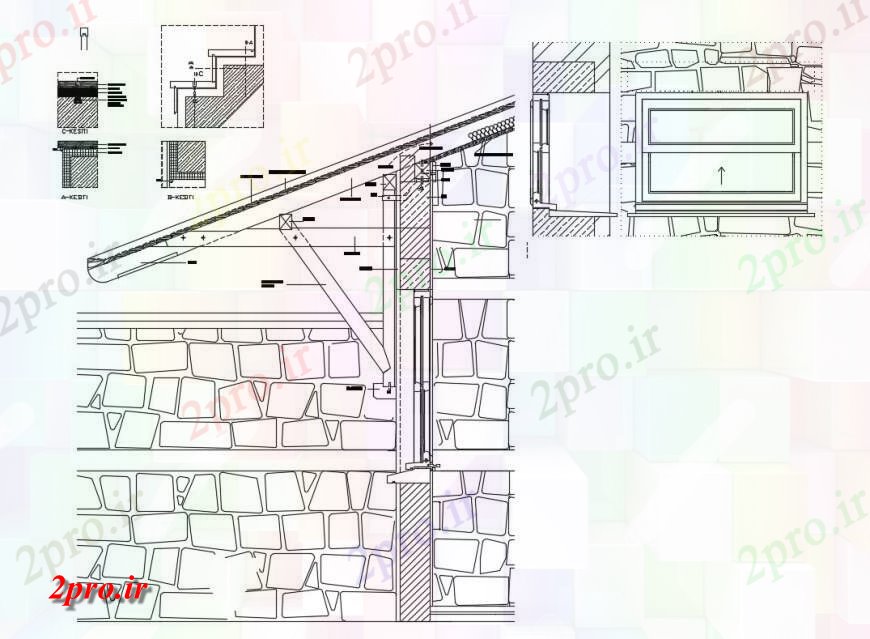 دانلود نقشه طراحی جزئیات ساختار برش جزئیات سازنده مقطعی از خانه با آجر دیوار (کد130823)