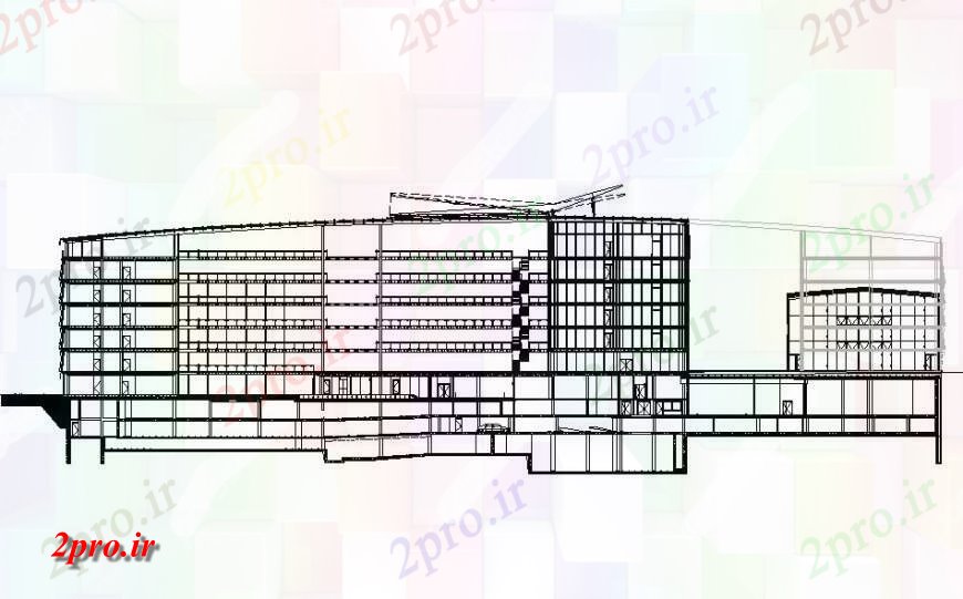 دانلود نقشه ساختمان مرتفعچند سطحی بلند ساختار ساختمان  بلوک (کد130889)