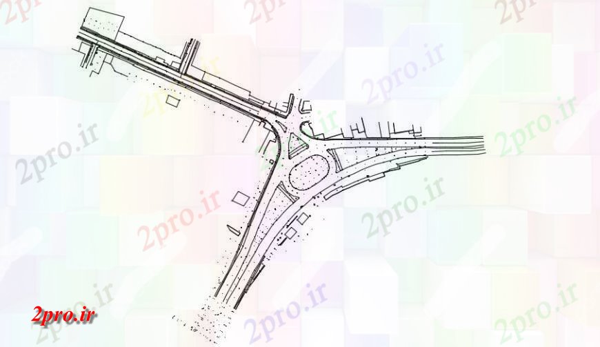 دانلود نقشه بلوک های حمل و نقل مشخصات جاده بالا جزئیات structureplan (کد130895)