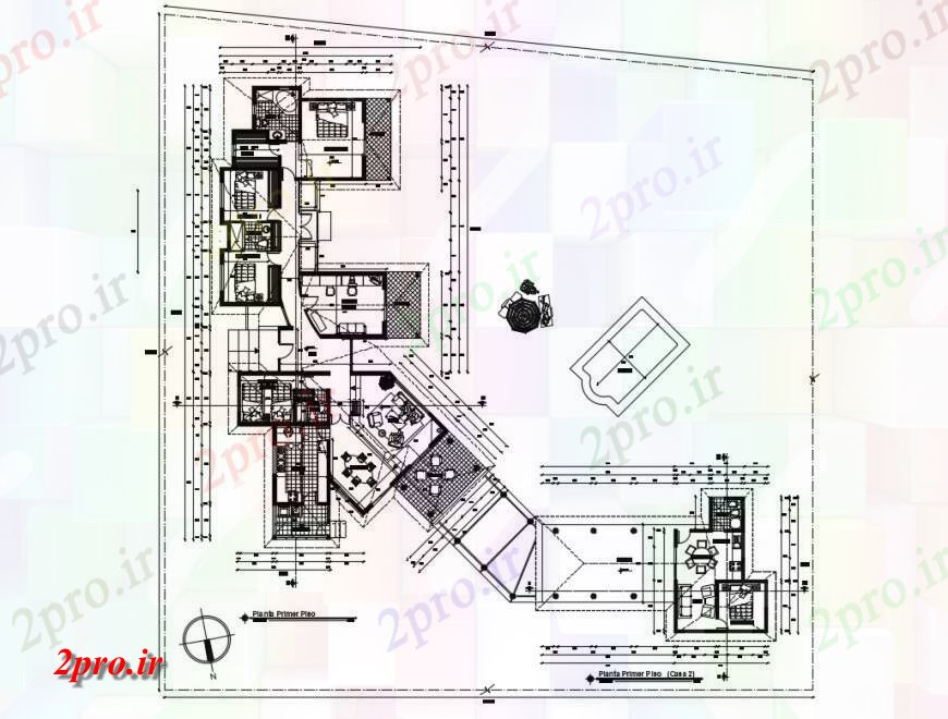 دانلود نقشه مسکونی ، ویلایی ، آپارتمان اولین جزئیات طرحی طبقه از خانه مسکونی طراحی جزئیات 32 در 32 متر (کد130899)