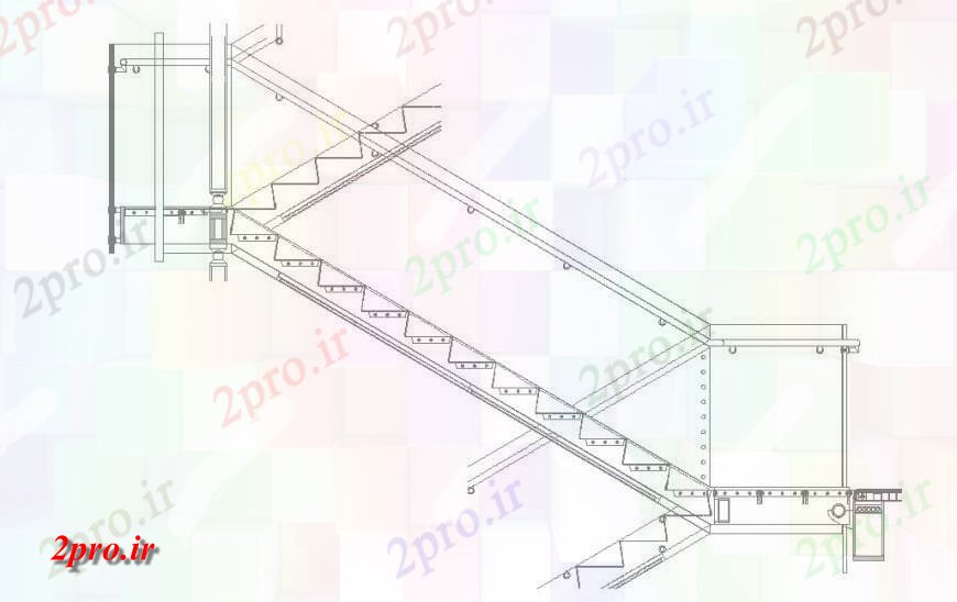 دانلود نقشه جزئیات پله و راه پله   جزئیات ساختار راه پله  دو بعدی   ساخت و ساز  طرحی واحد اتوکد (کد130908)