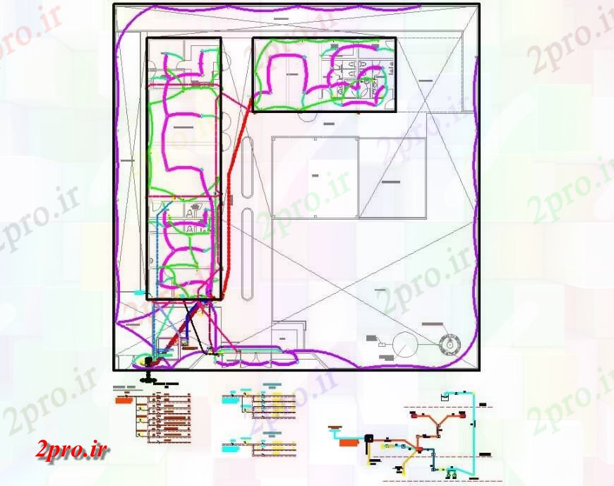 دانلود نقشه طراحی داخلی دفتر سیم برق جزئیات طراحی  اتوکد (کد130941)