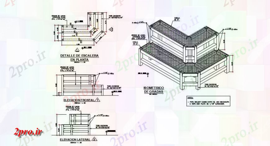 دانلود نقشه بلوک مبلمان پلت فرم تریبون مدل نمای ایزومتریک جزئیات (کد130956)