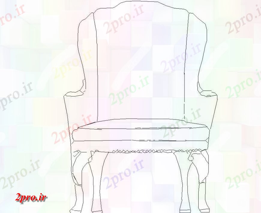 دانلود نقشه میز و صندلی های چوبی حک  صندلی طراحی کلاسیک در  اتوکد (کد130966)