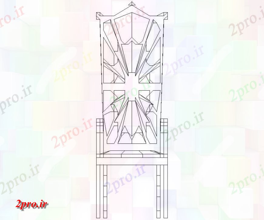 دانلود نقشه میز و صندلی بالا طراحی صندلی اتوکد مطرحی   (کد130967)
