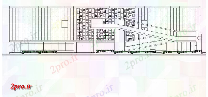 دانلود نقشه تئاتر چند منظوره - سینما - سالن کنفرانس - سالن همایش دو بعدی از روش Multiplex ساختمان تئاتر نما طرحی 51 در 60 متر (کد131005)