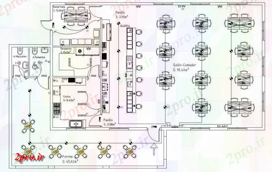 دانلود نقشه بیمارستان - درمانگاه - کلینیک رستوران طرحی پروژه طراحی 12 در 20 متر (کد131033)