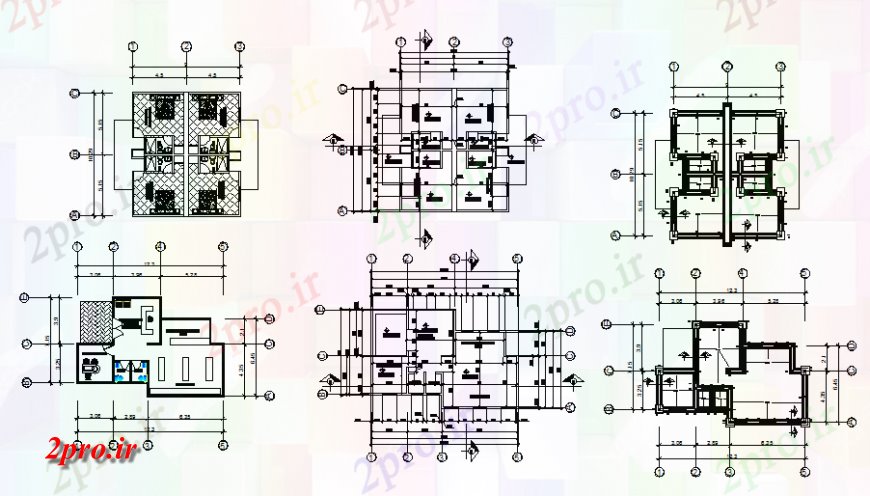 دانلود نقشه ساختمان اداری - تجاری - صنعتی بنیاد به کار جزئیات طرحی دفتر (کد131058)