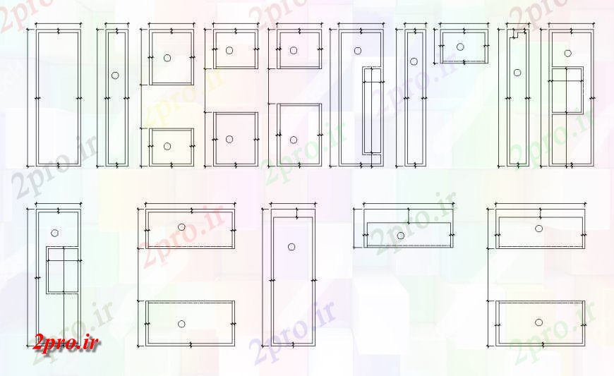 دانلود نقشه جزئیات طراحی در و پنجره درب و پنجره بیمارستان نما اتوکد 38 در 63 متر (کد131068)