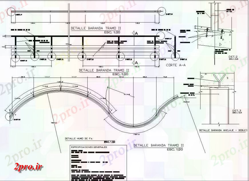 دانلود نقشه جزئیات ساخت و ساز جزئیات طراحی شیب  (کد131074)