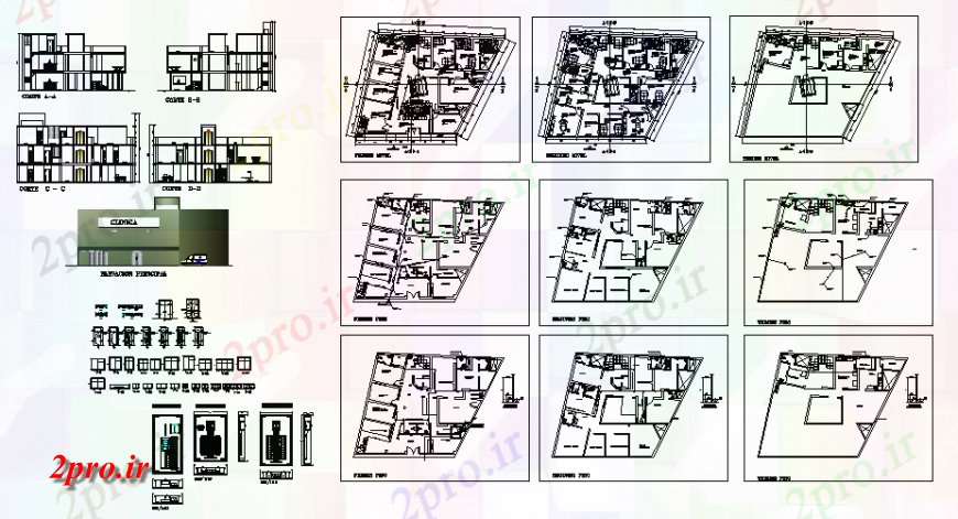 دانلود نقشه ساختمان اداری - تجاری - صنعتی برنامه و بخش کولاژ آزمایشگاه 17 در 20 متر (کد131094)