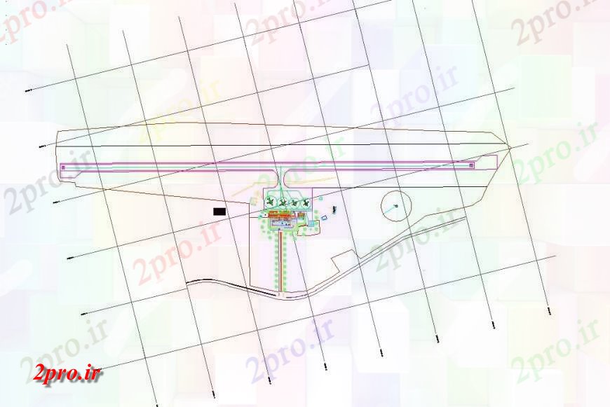 دانلود نقشه فرودگاه جزئیات توپوگرافی از فرودگاه   طرحی  (کد131103)