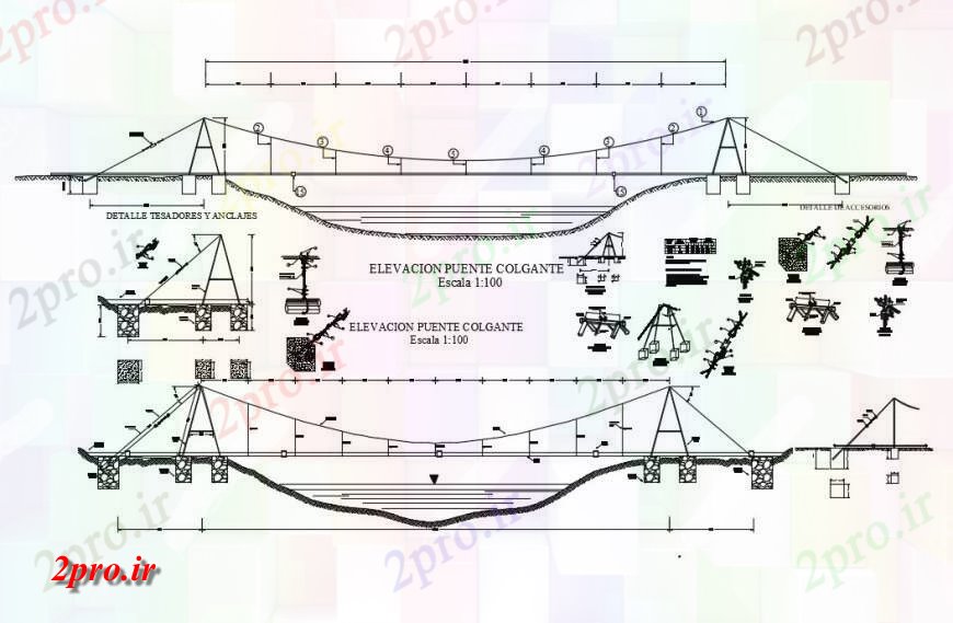 دانلود نقشه جزئیات ساخت پل جاده ها، پل ها و سدها   (کد131225)