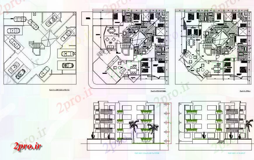 دانلود نقشه مبلمان رستوران - غذا خوری - فست فود - هتلهتل طرحی ساختار ساختمان و نما بلوک ساختاری 18 در 20 متر (کد131279)