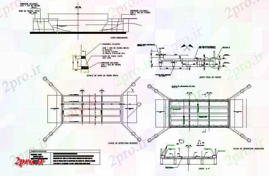 دانلود نقشه جزئیات ساخت پل پل ساختار جزئیات  دو بعدی   ساخت و ساز  طرحی واحد  (کد131291)