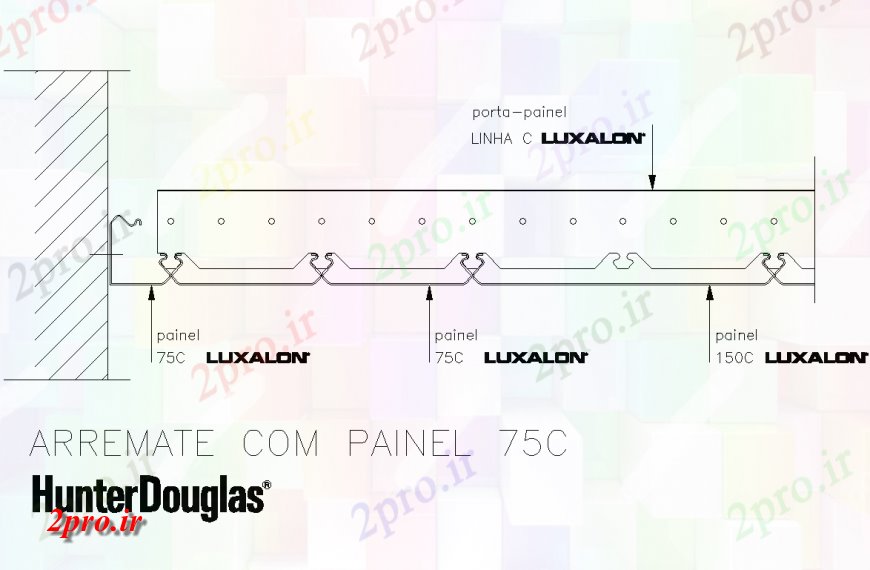 دانلود نقشه جزئیات پله و راه پله  پانل کام Arremate بخش 75C  (کد131313)