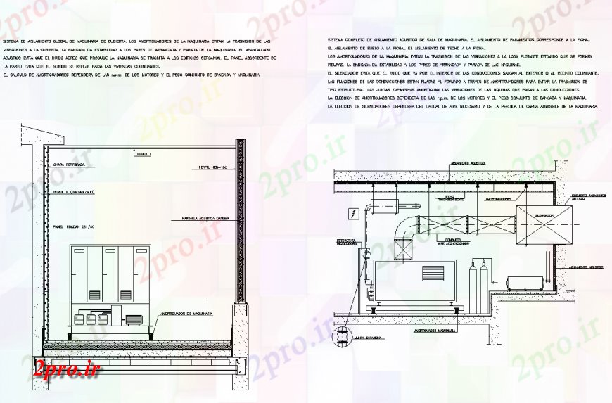 دانلود نقشه جزئیات میلگرد گذاریطرحی سقف انزوا صوتی و بخش  (کد131324)