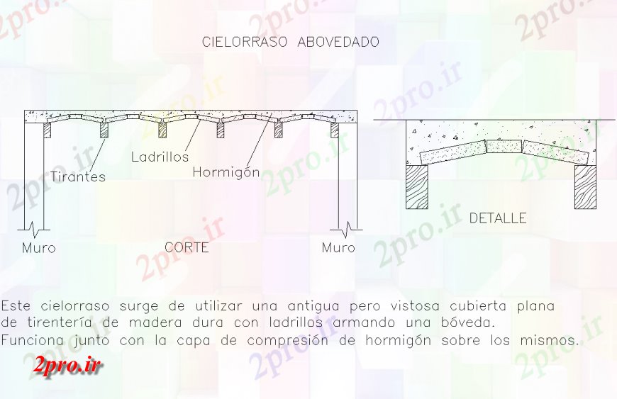 دانلود نقشه طراحی داخلی گنبد بخش سقف  طراحی (کد131334)