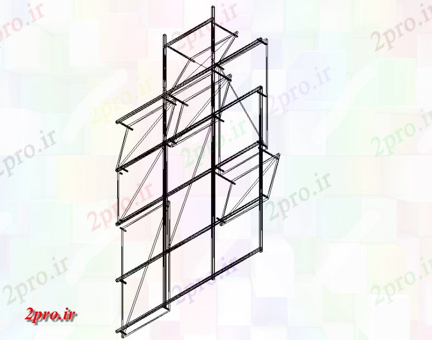 دانلود نقشه جزئیات ساخت و ساز فلزی نمای ایزومتریک جزئیات ساختاری (کد131385)