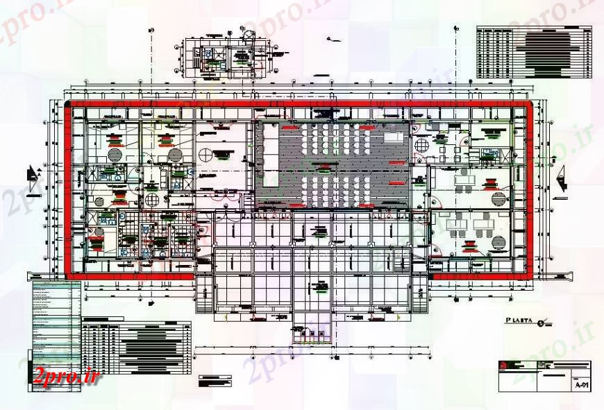 دانلود نقشه جزئیات و فضای داخلی شرکت مرکز اجتماعات طرحی ساختمان نظر طرحی دو بعدی در cda فرمت 12 در 34 متر (کد131387)