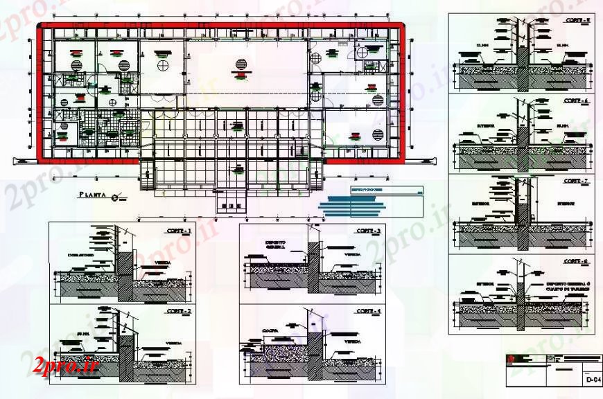 دانلود نقشه جزئیات و فضای داخلی شرکت طرحی جزئیات ساختمان مرکز اجتماعات و ستون ساختار 12 در 34 متر (کد131401)