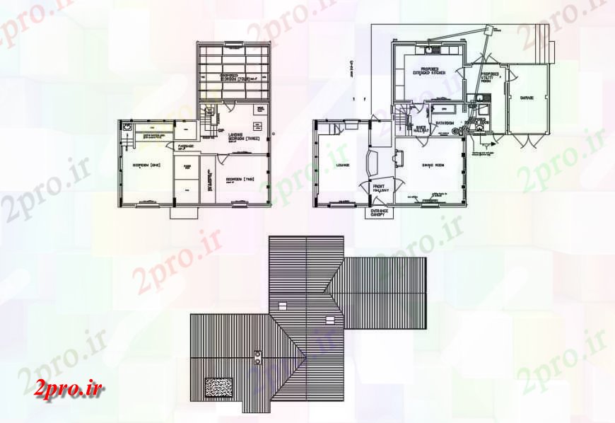 دانلود نقشه مسکونی  ، ویلایی ، آپارتمان  سقف جزئیات ساختار و تنها طبقه خانه  (کد131432)