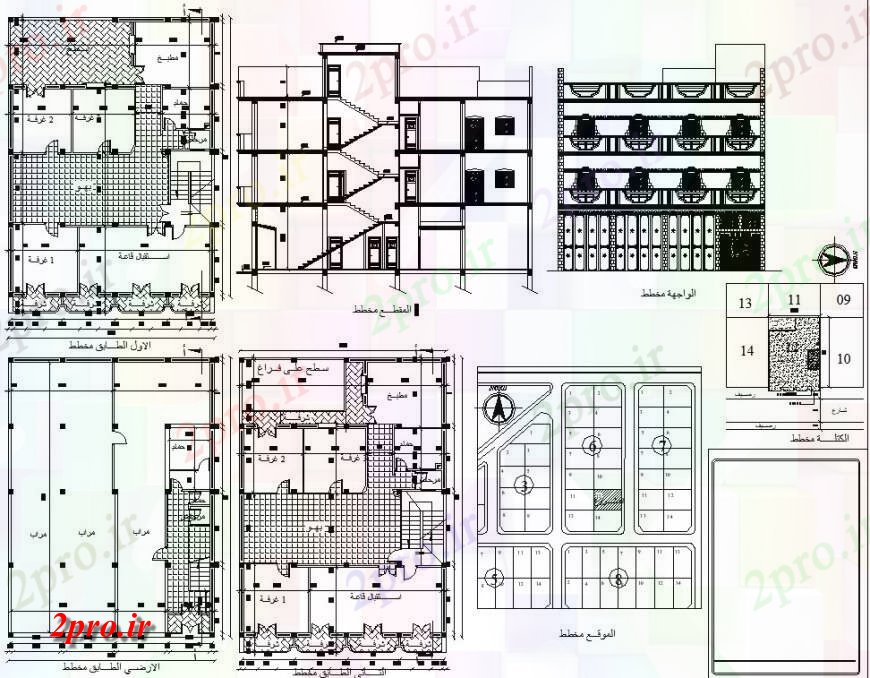دانلود نقشه ساختمان دولتی ، سازمانی طرحی مسکن ساخت و ساز 13 در 19 متر (کد131448)