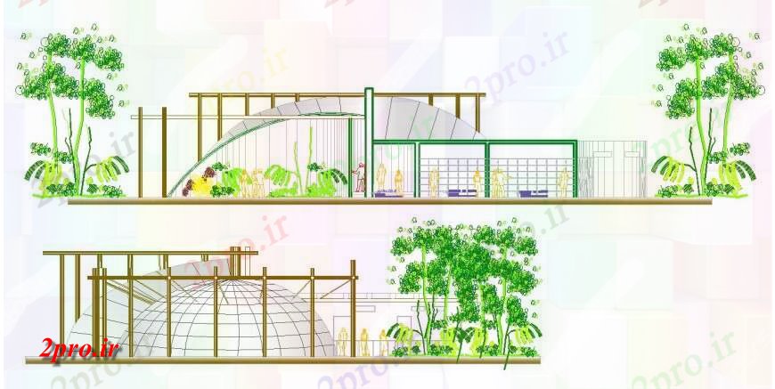 دانلود نقشه مسکونی  ، ویلایی ، آپارتمان  نما از طراحی از خانه باشگاه  (کد131451)