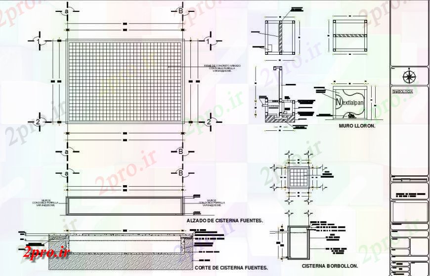 دانلود نقشه طراحی جزئیات ساختار نما چشمه سیسترنا کار طراحی جزئیات  (کد131454)