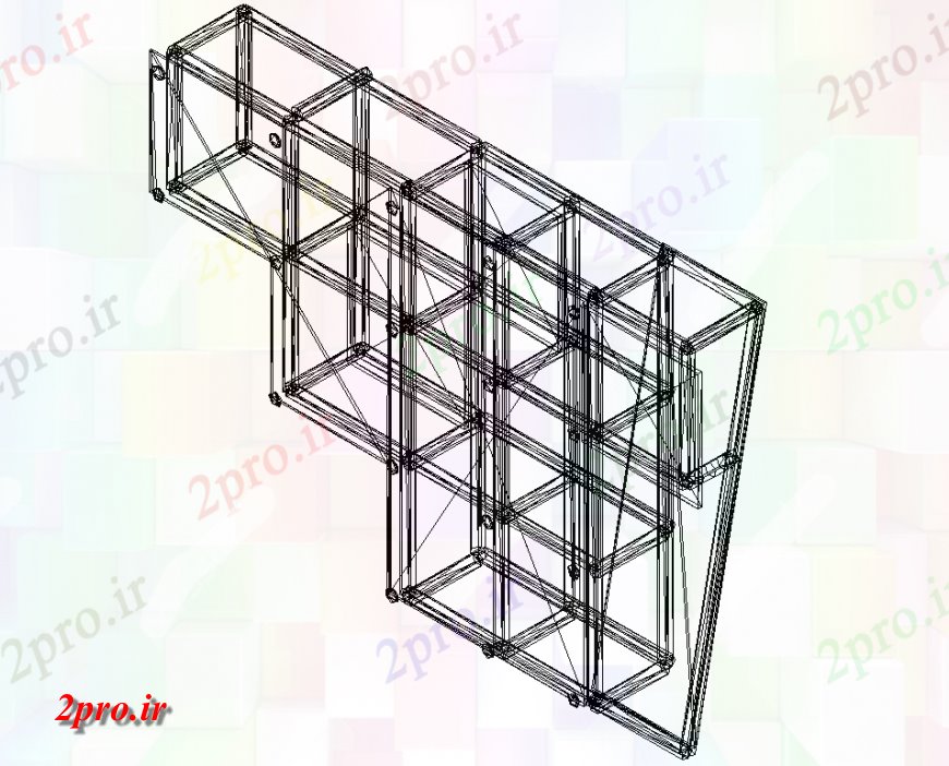 دانلود نقشه جزئیات ساخت و ساز ساختار فلزی نمای ایزومتریک جزئیات (کد131461)