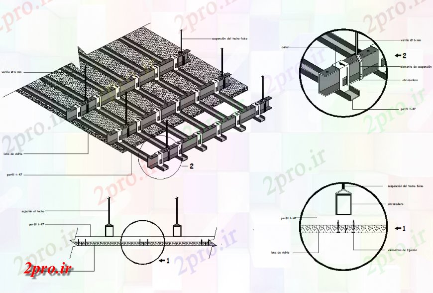 دانلود نقشه جزئیات پله و راه پله  ایزومتریک بخش دال جزئیات (کد131468)